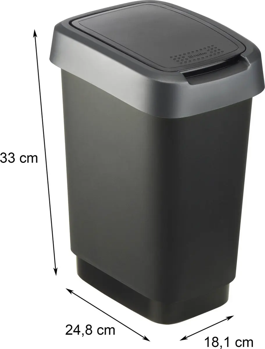Rotho Twist Afvalbak 10L - 523739 - Donkergrijs