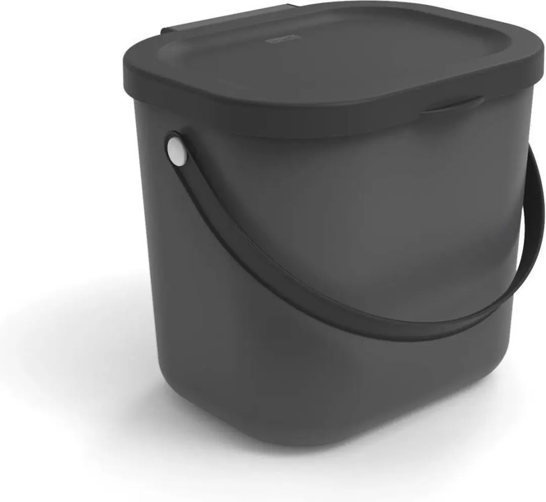 Rotho Albula GFT Afvalbak 6L - Antraciet - 2 Stuks