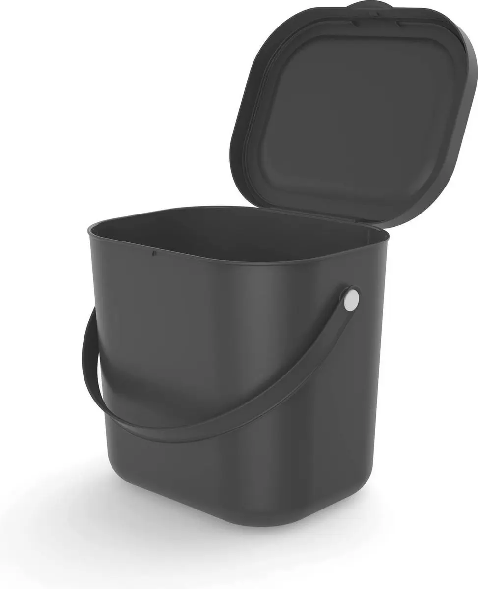 Rotho Albula GFT Afvalbak 6L - Antraciet - 2 Stuks - afbeelding 6 van 6