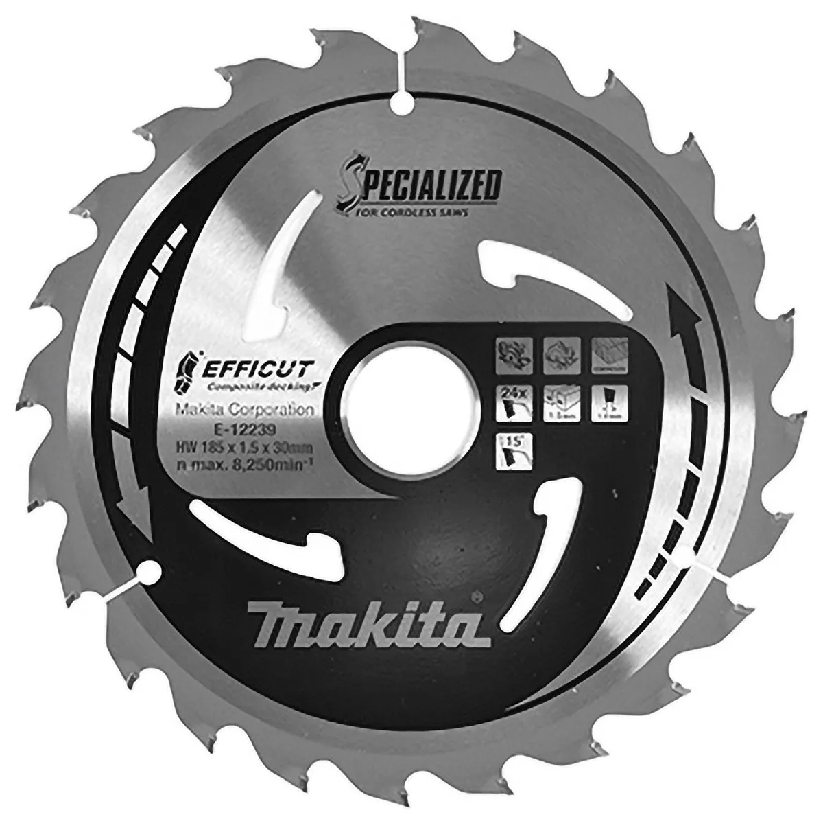 Makita E-12164 Cirkelzaagblad WPC 185mm 24T