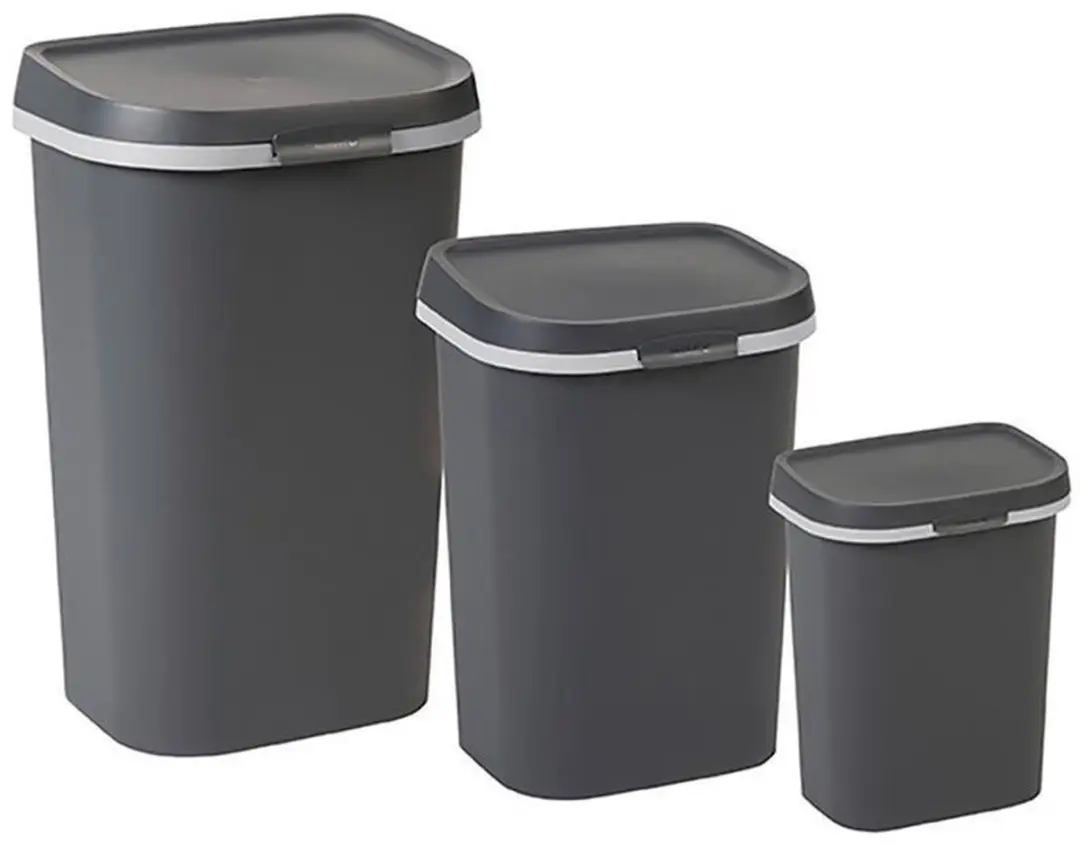 Curver Mistral Flat Prullenbak 50L - 39x30x69cm Antraciet - afbeelding 6 van 6