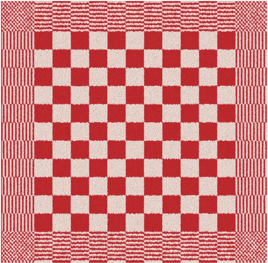 DDDDD Barbeque Keukendoeken - 6 Stuks Rood Geruit 50x55cm