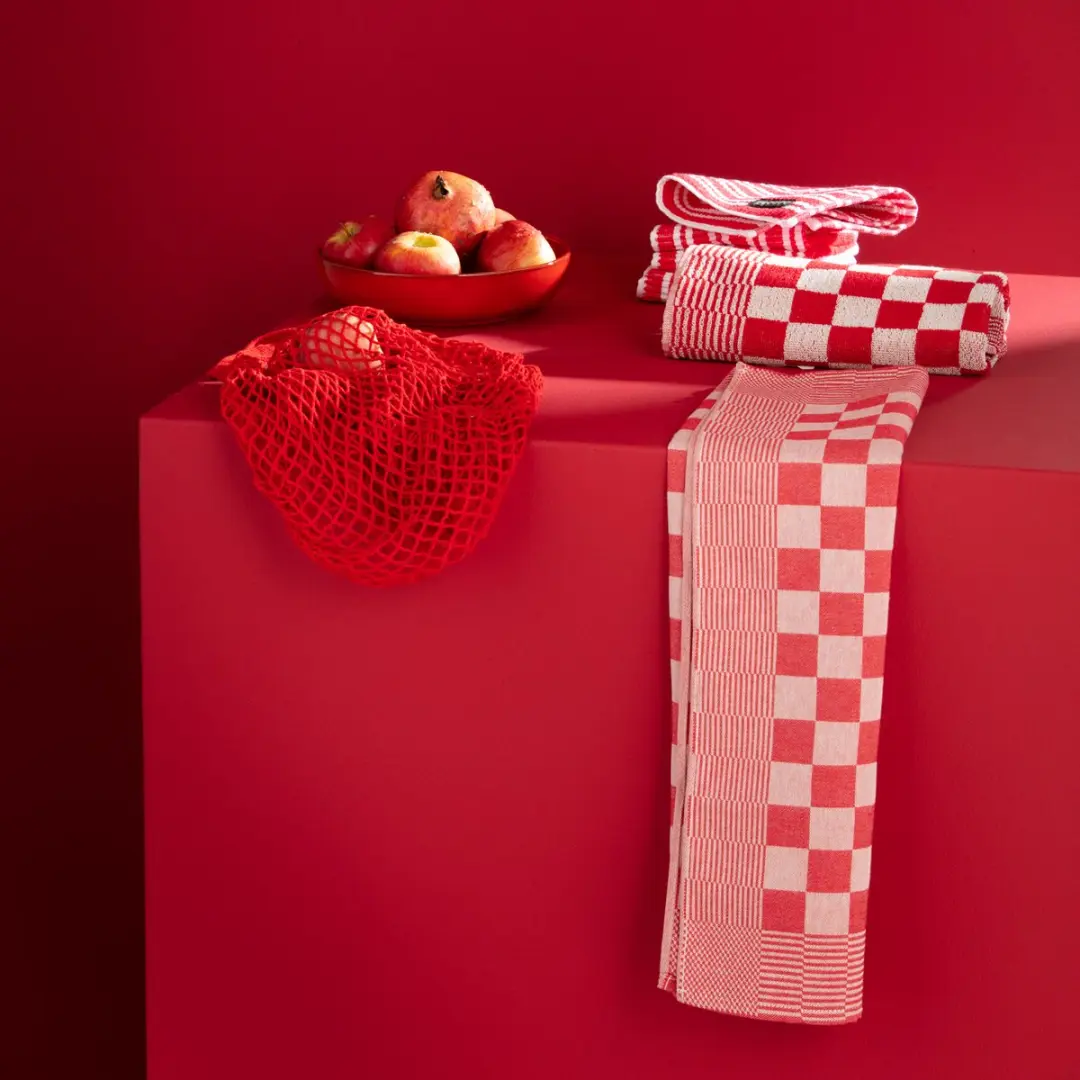 DDDDD Barbeque Keukendoeken - 6 Stuks Rood Geruit 50x55cm