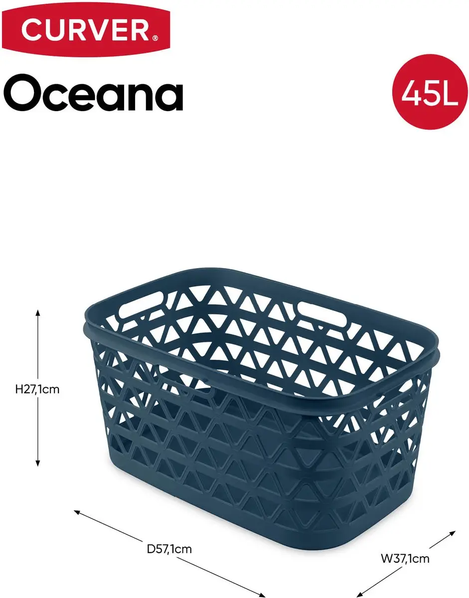 Curver Oceana Wasmand 45L Nachtblauw