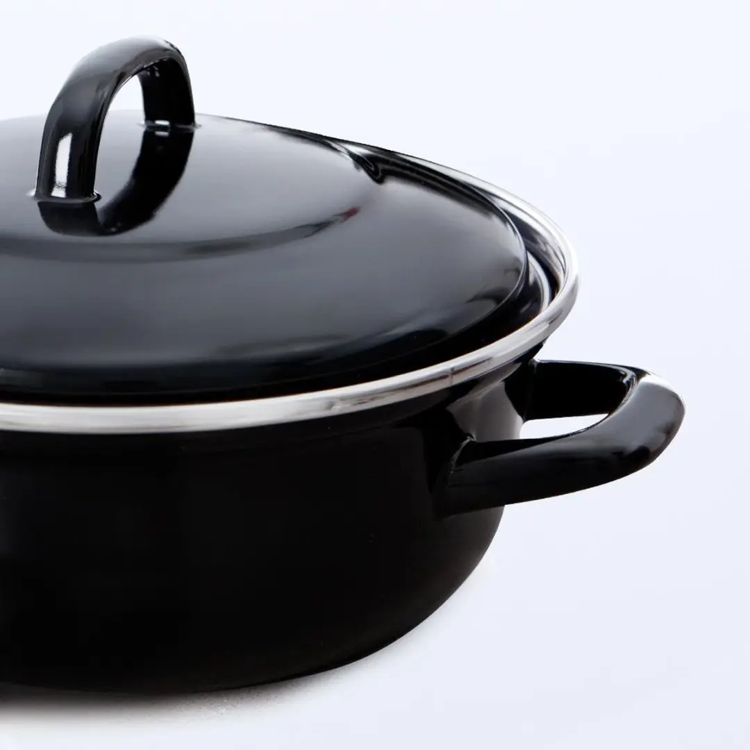 BK Fortalit Emaille Braadpan 22cm - 2L - Zwart/Blauw