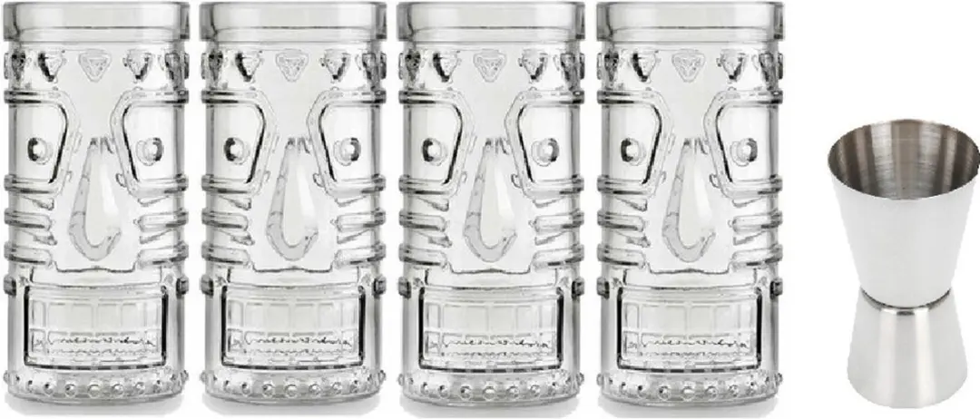 Royal Leerdam Cocktailglazen Mai Tai 490ml - 5 Stuks (4x1 + 1x1) - Incl. RVS maatbeker