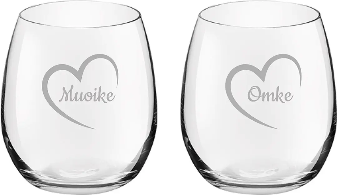 Royal Leerdam Gegraveerd Drinkglas Muoike & Omke Mei Hert