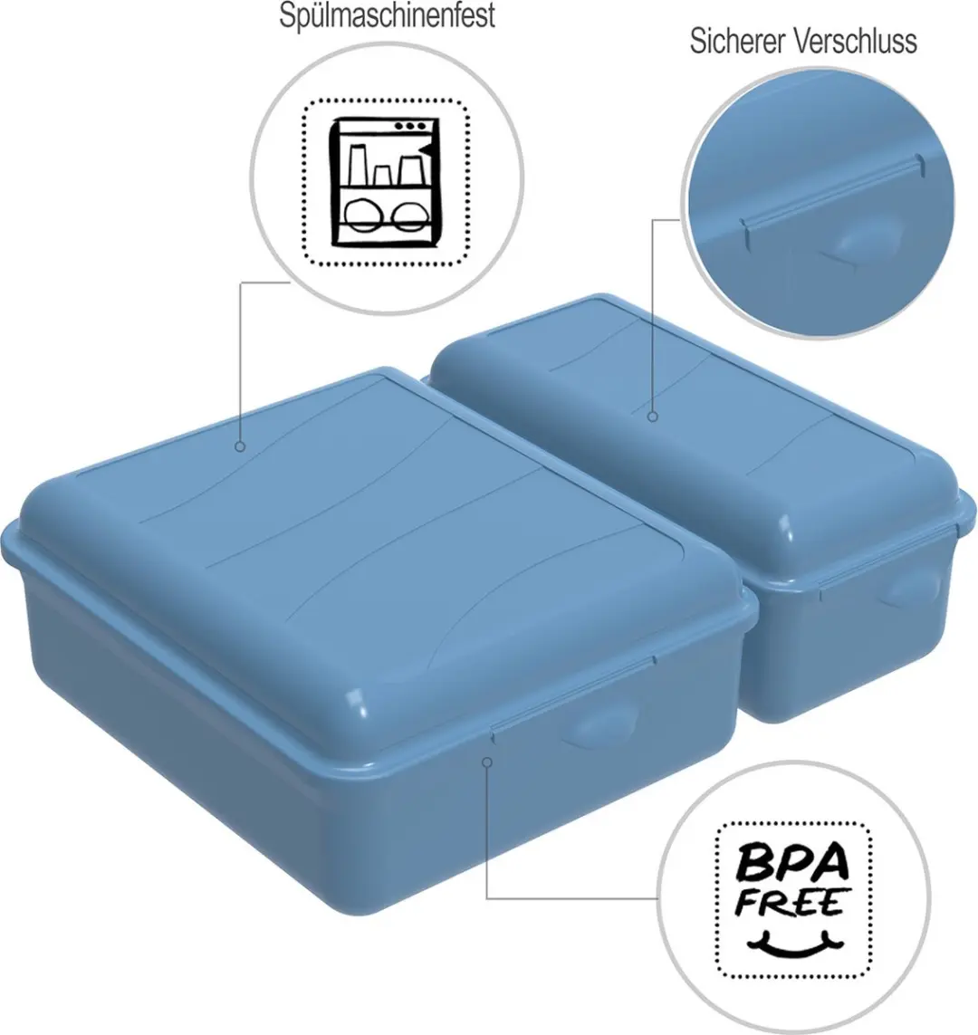 Rotho FUN Broodtrommel 1,6L - 2 Vakken - Blauw