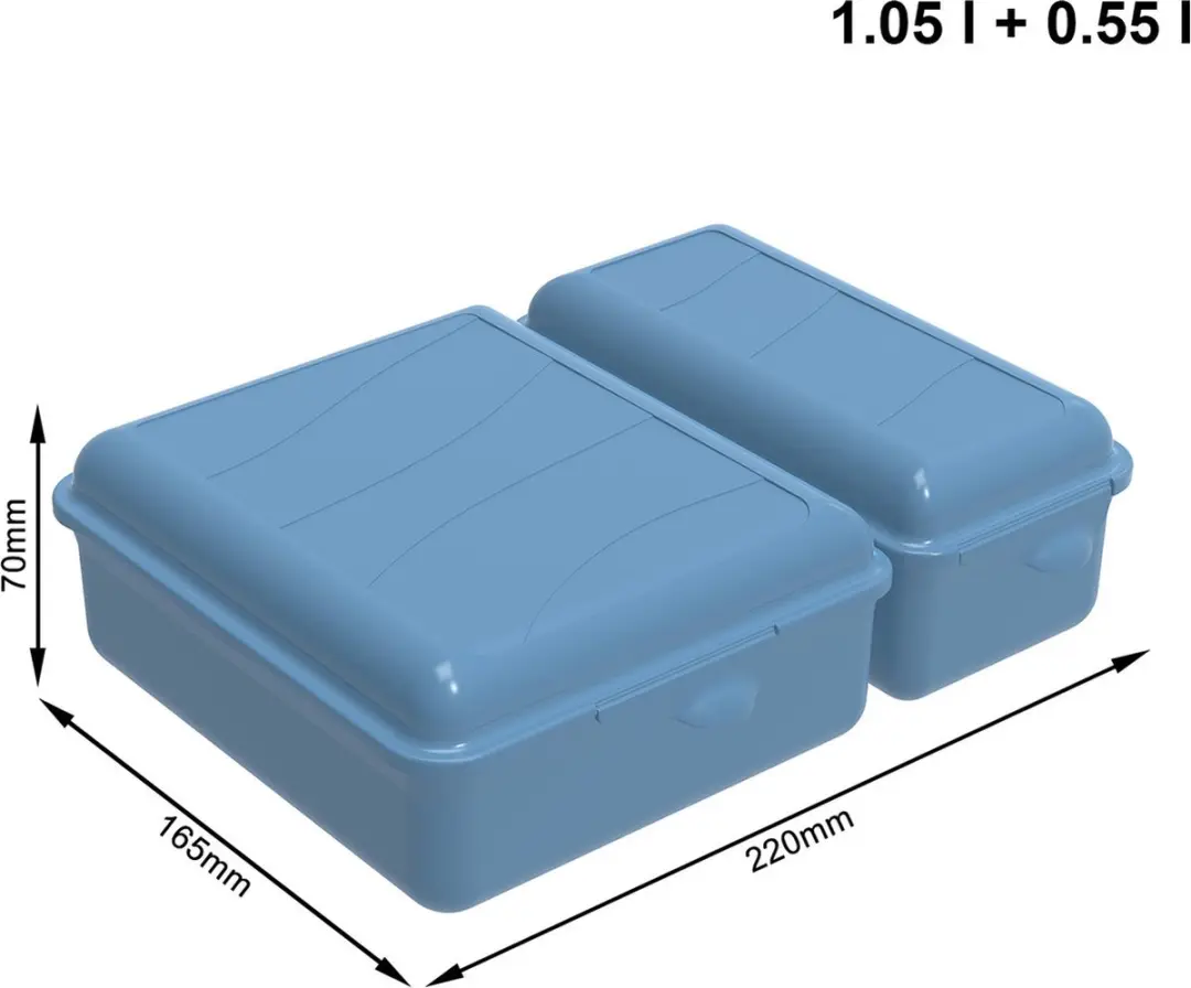 Rotho FUN Broodtrommel 1,6L - 2 Vakken - Blauw