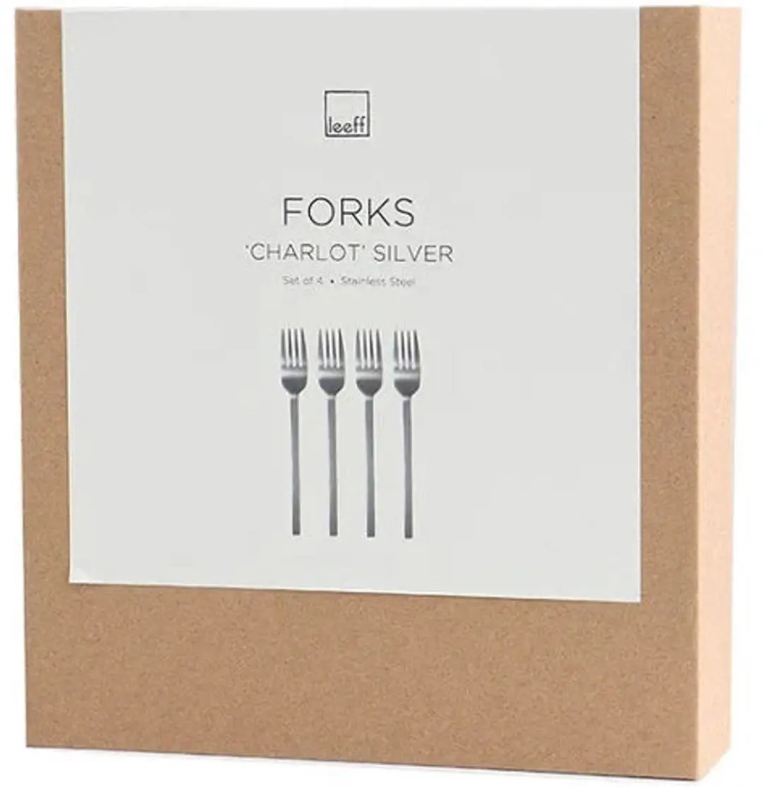 Leeff Charlot Vorkjes - 4 Stuks RVS Zilver