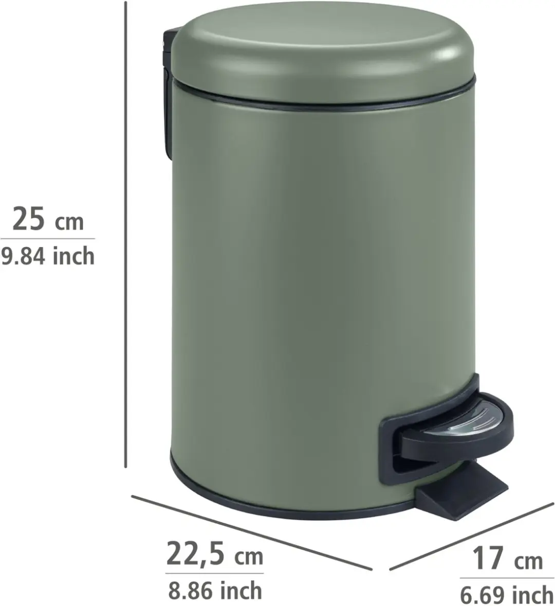 Wenko Leman 3L Pedaalemmer - 3 Liter - Groen mat