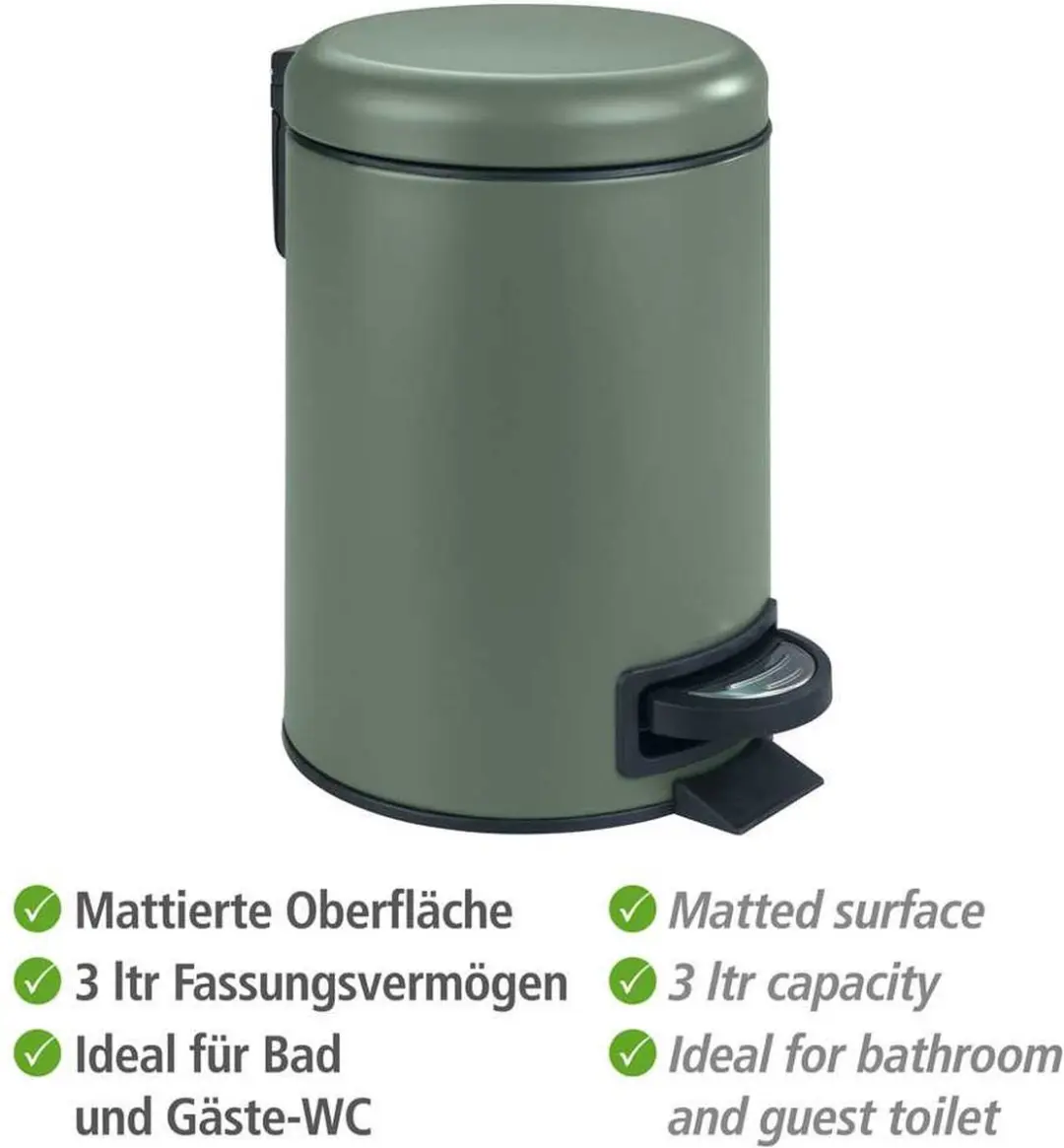 Wenko Leman 3L Pedaalemmer - 3 Liter - Groen mat - afbeelding 6 van 6