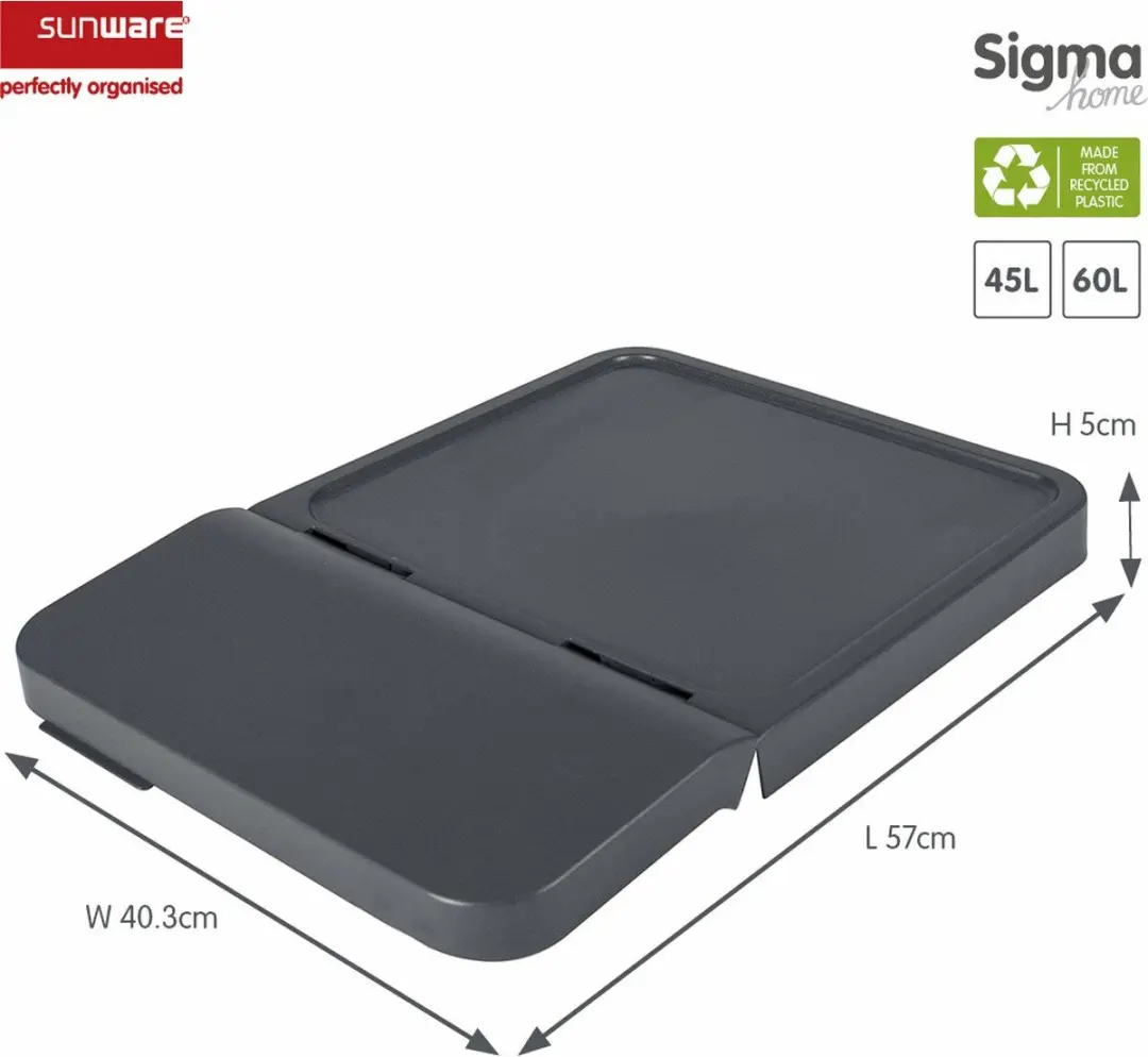 Sunware Sigma Home Sorteerunit Deksel Antraciet - 570x403x50mm