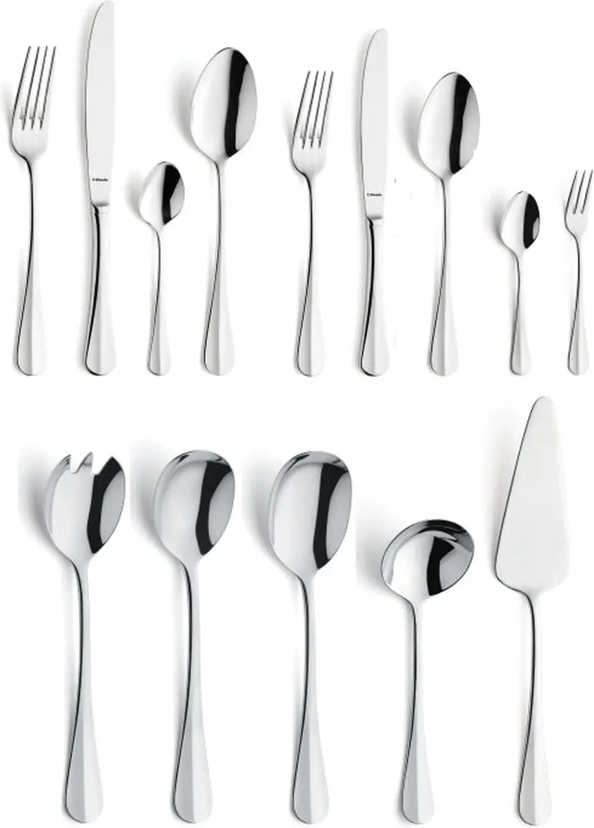 Amefa Koffielepels Baguette - 4 Stuks - Zilver