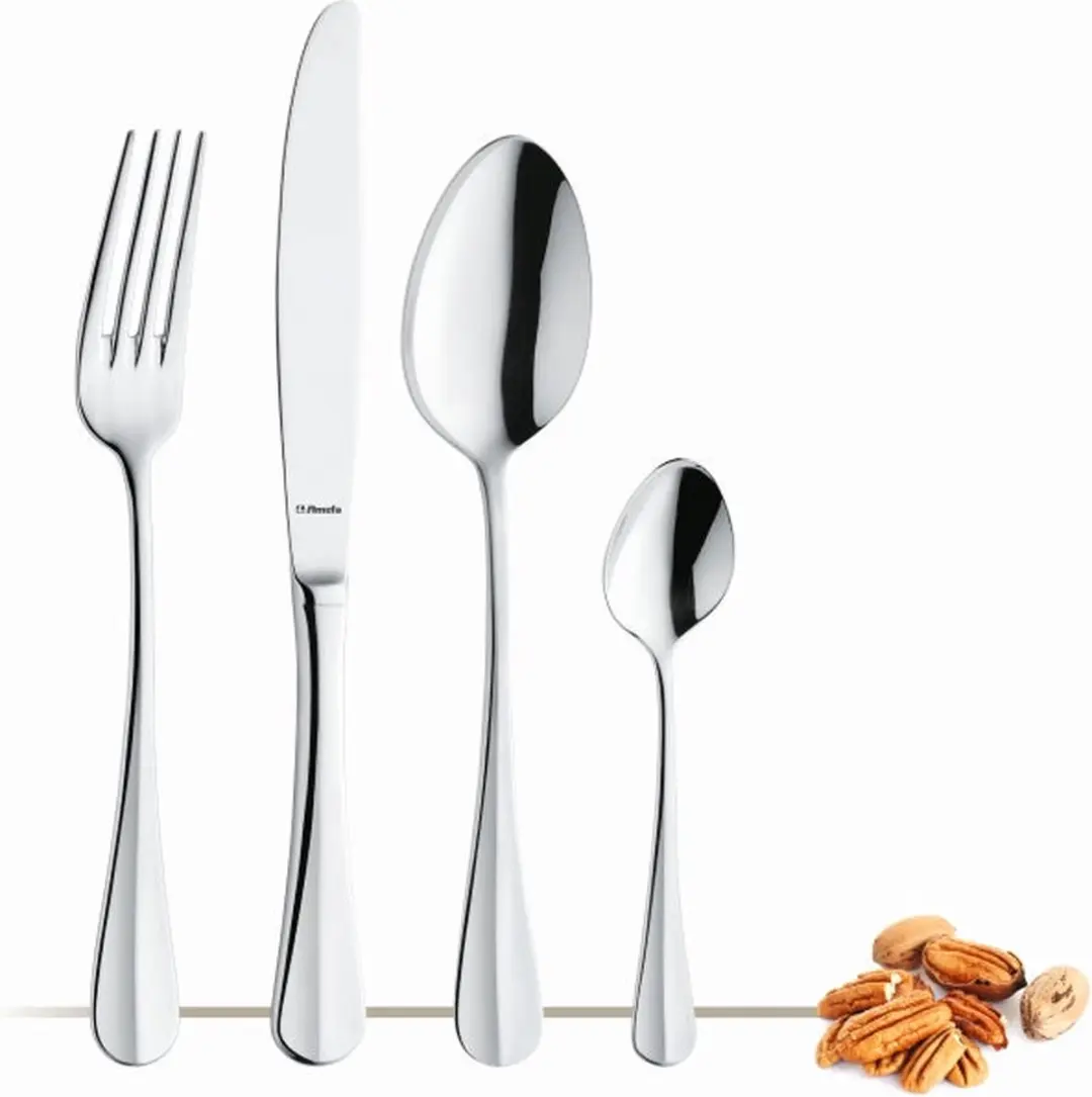 Amefa Koffielepels Baguette - 4 Stuks - Zilver