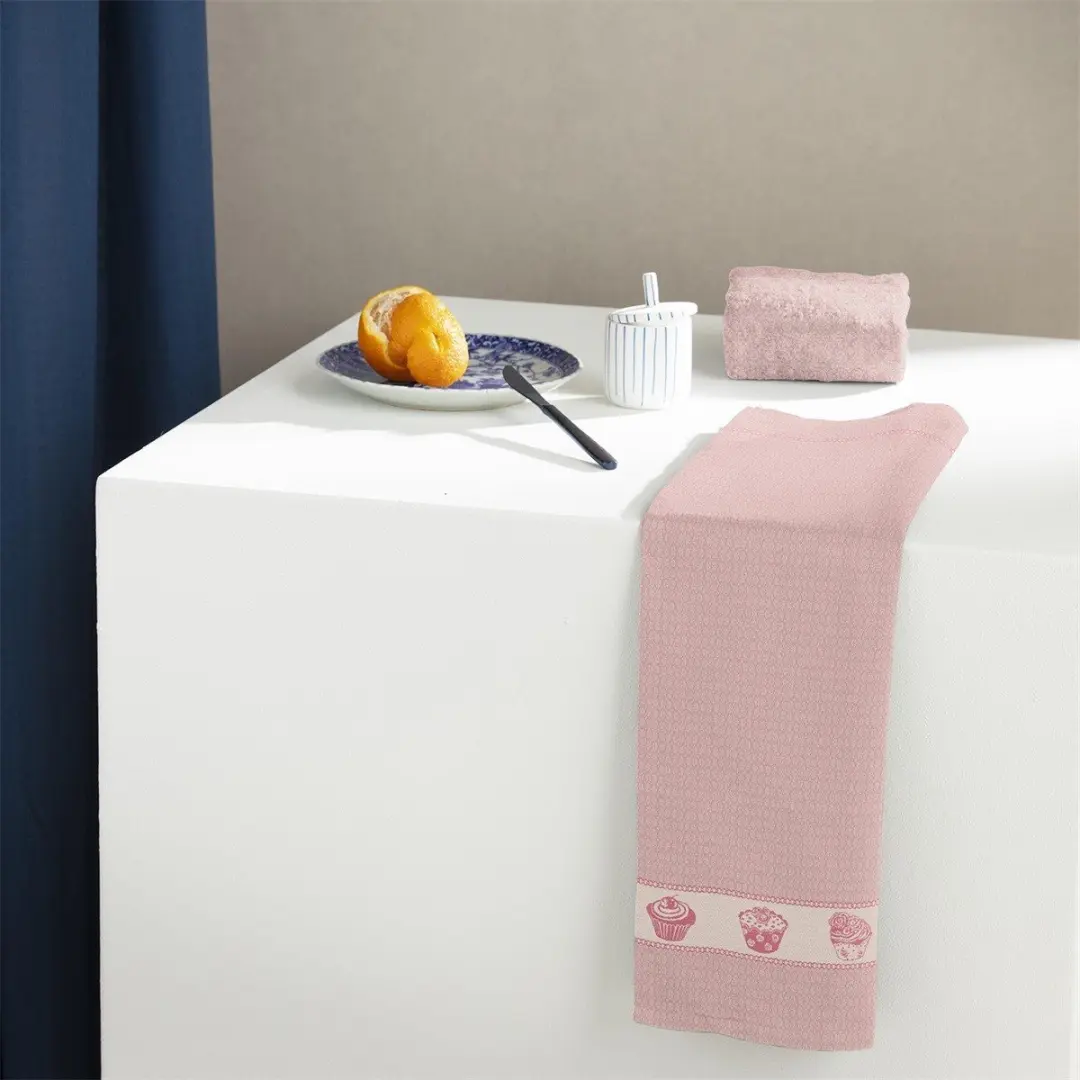 DDDDD Keukendoek Bakery Roze - 6 Stuks 100% Katoen 50x55cm