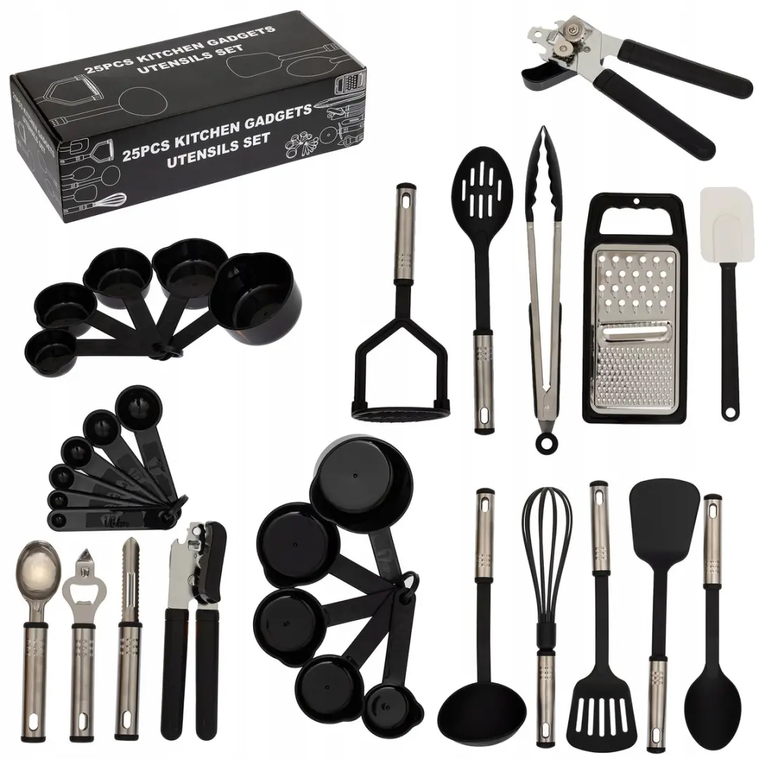 BK MAX Serie Keukenset 25-delig - Zwart - Nylon/RVS