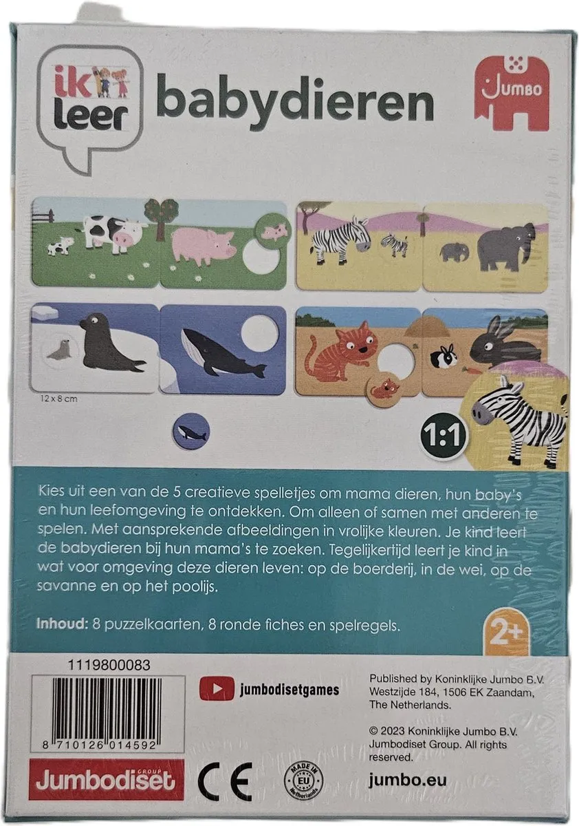 Jumbo Ik Leer Babydieren - Educatie Spel - 1 Stuk