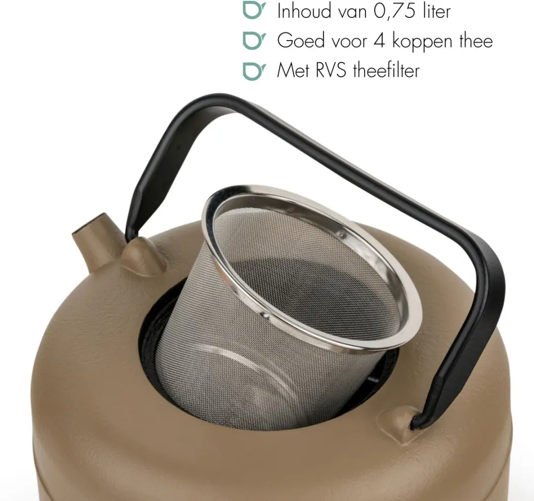 Bredemeijer Theepot Henan Gietijzer 0,75L - Beige