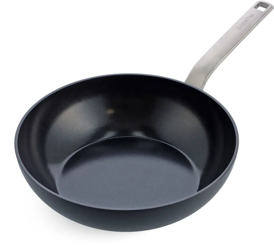 GreenPan Evolution Eco Koekenpannenset 4-delig - 20/24/28cm/28cm Wok - Zwart