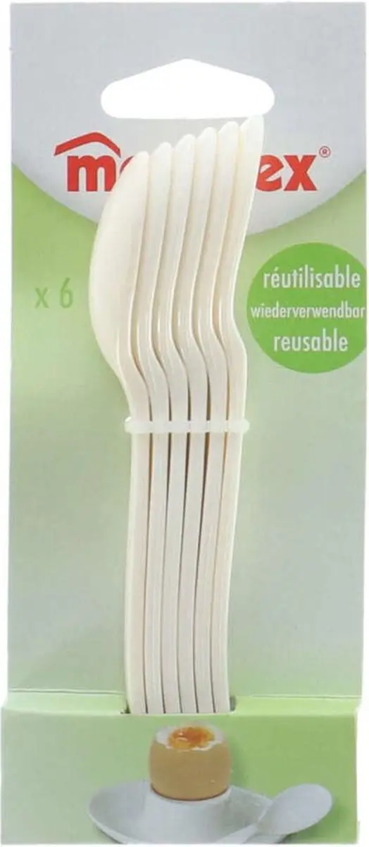 Metaltex Eierlepels - 6 Stuks Wit