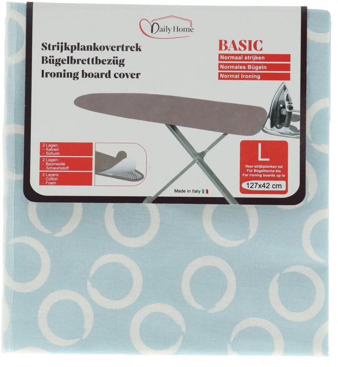 Daily Home Strijkhoes Basic 135x50cm - Meerkleurig