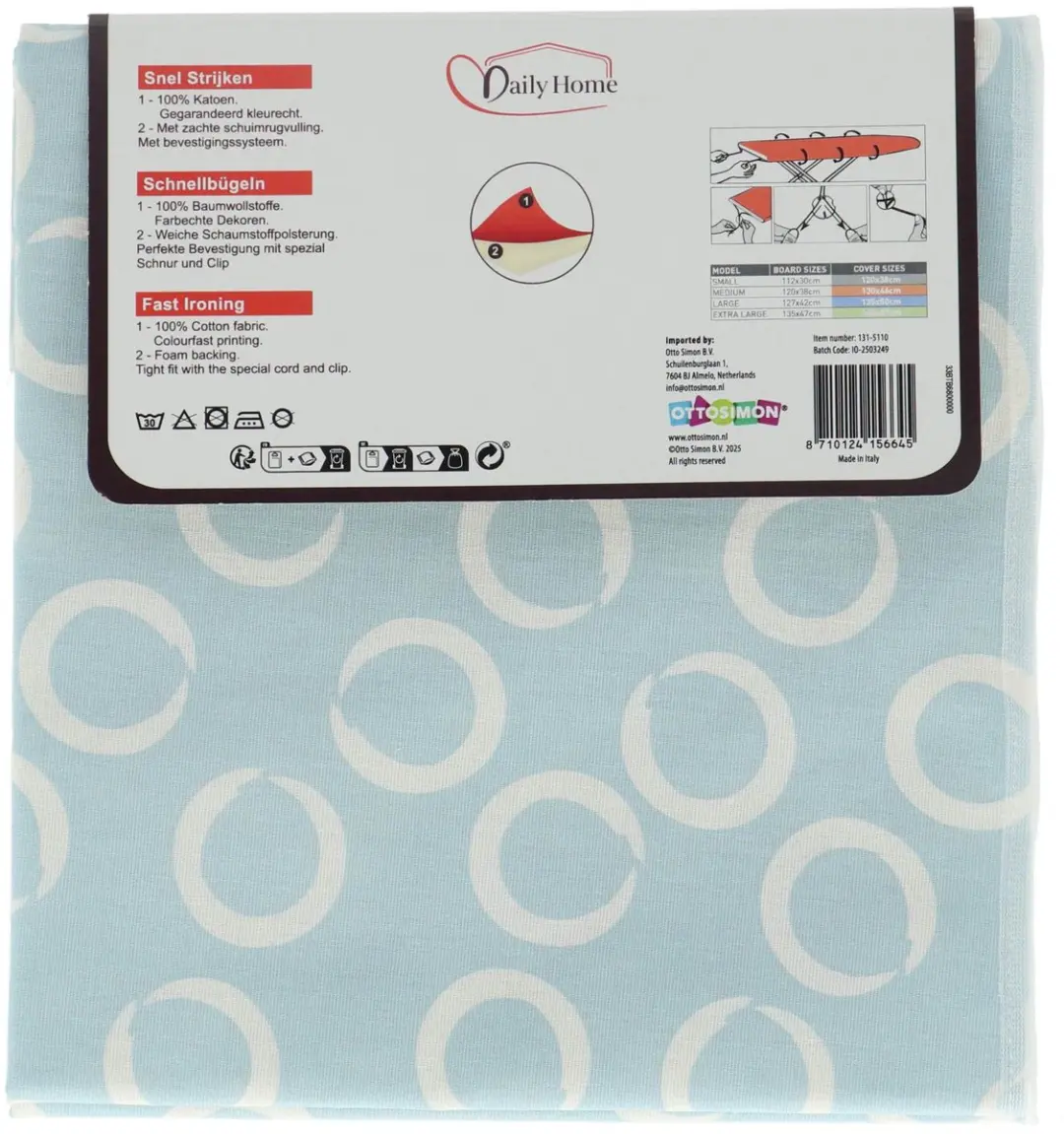 Daily Home strijkhoes basic 135x50 cm