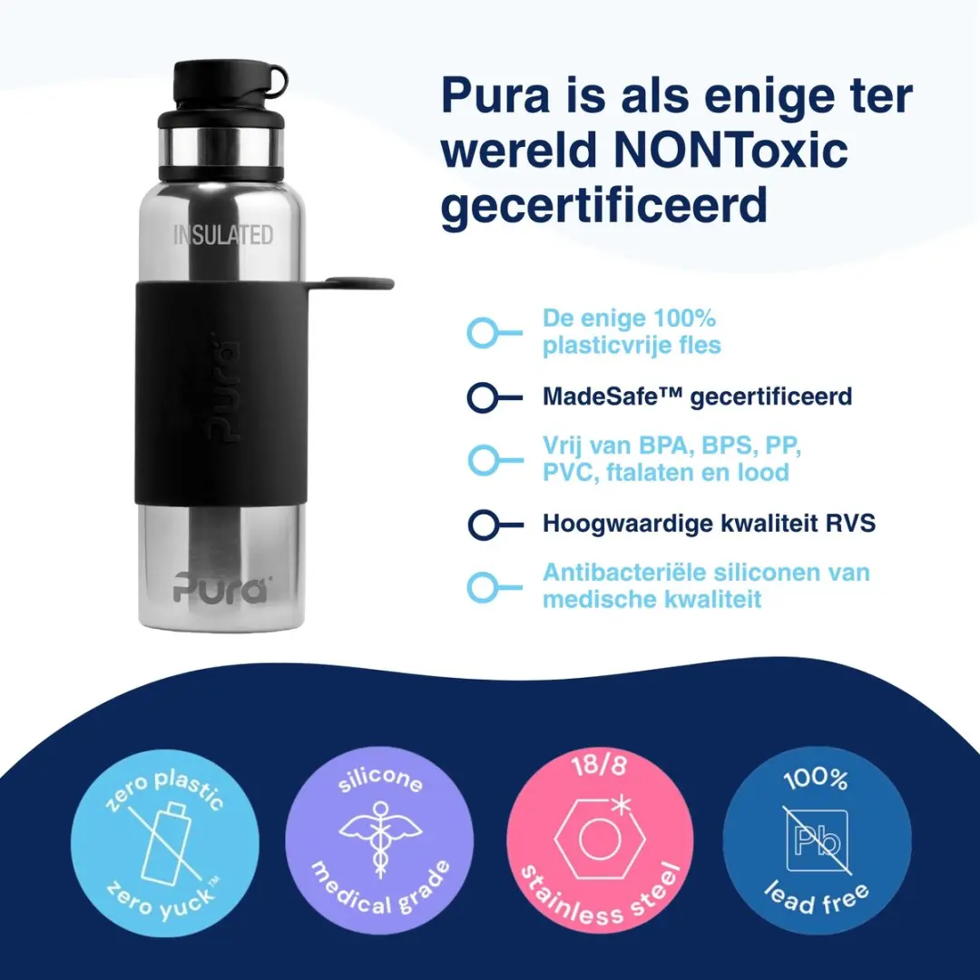 Pura Thermos Sportfles PU-I22C1-BMK 650ml - Zwart
