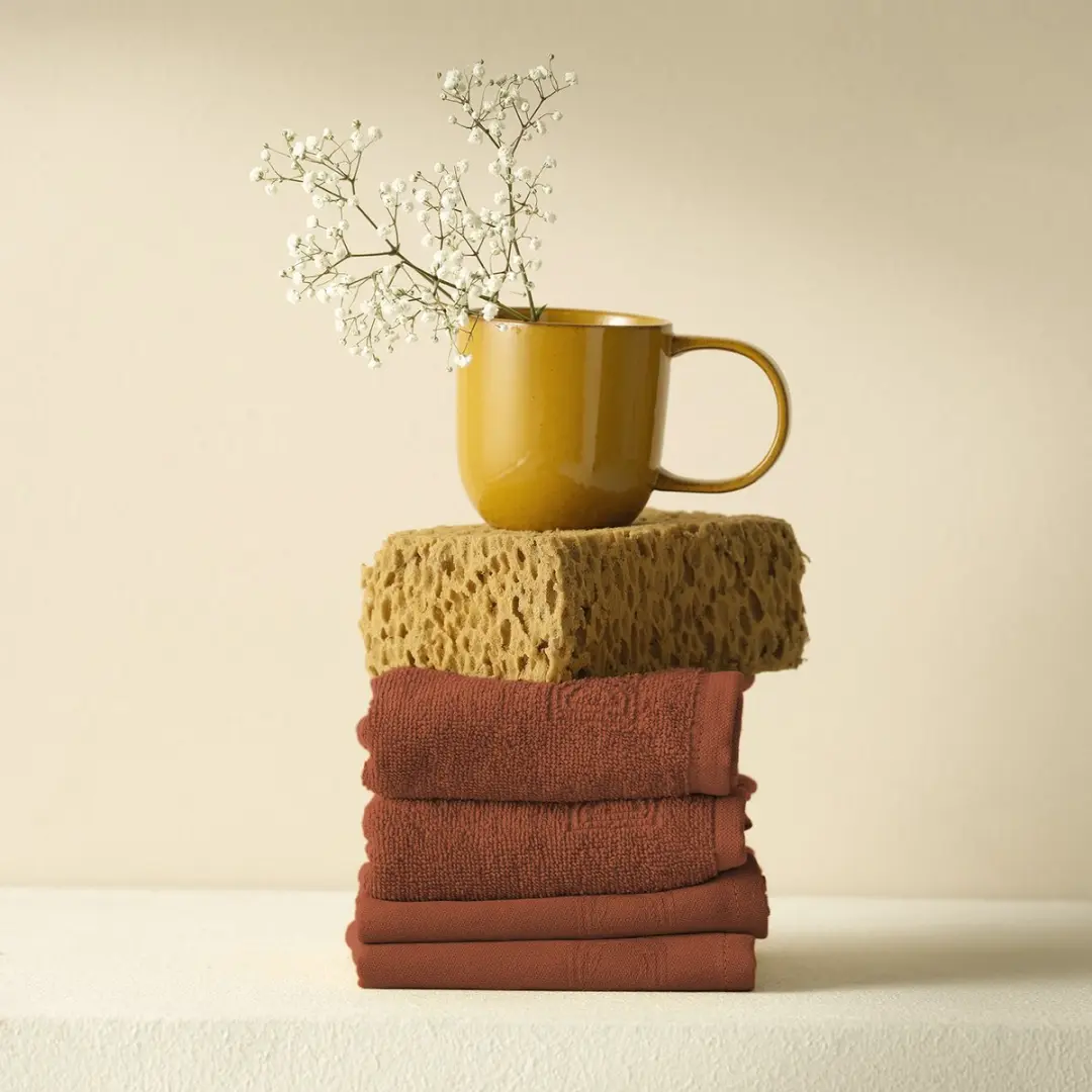 DDDDD Theedoek Logo 60x65cm - Terra - 6 Stuks