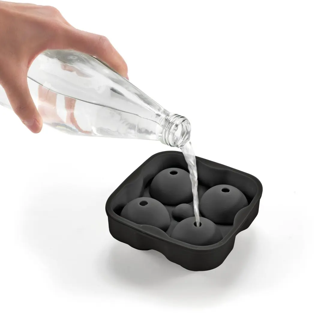 Metaltex IJsblokjesvorm Set 2 Stuks - 8 Bolletjes 4,5cm - Grijs