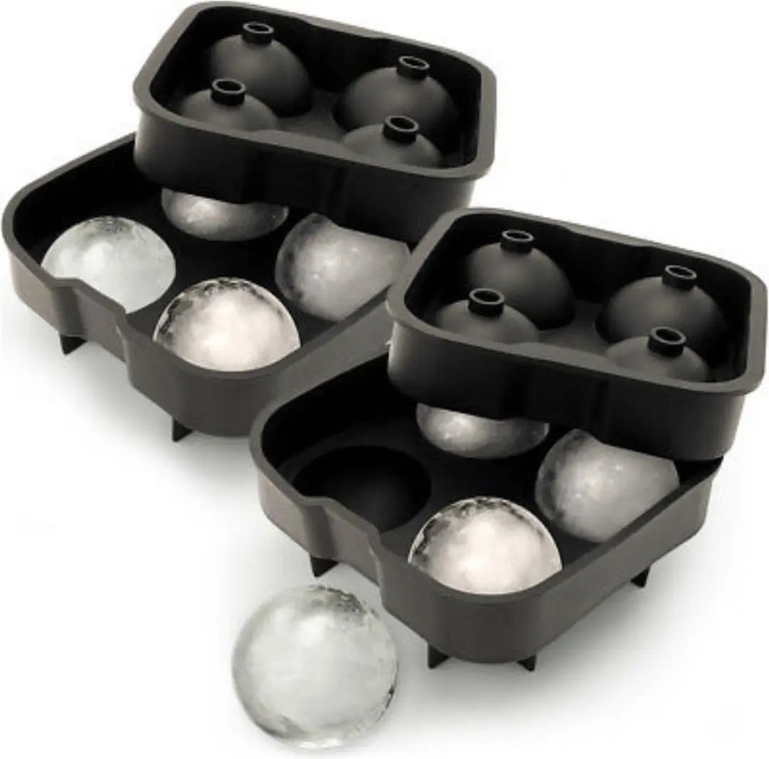 Metaltex IJsblokjesvorm Set 2 Stuks - 8 Bolletjes 4,5cm - Grijs