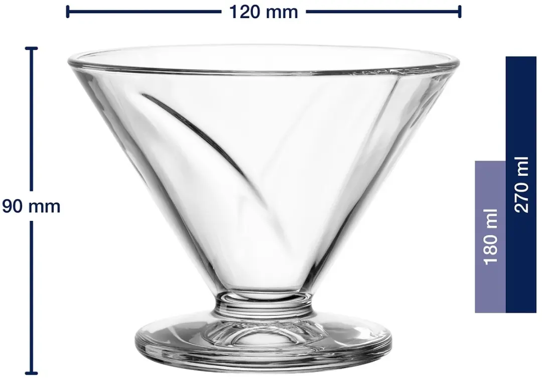 Leonardo CONO Schaal op voet 270ml - Set van 2 - Transparant