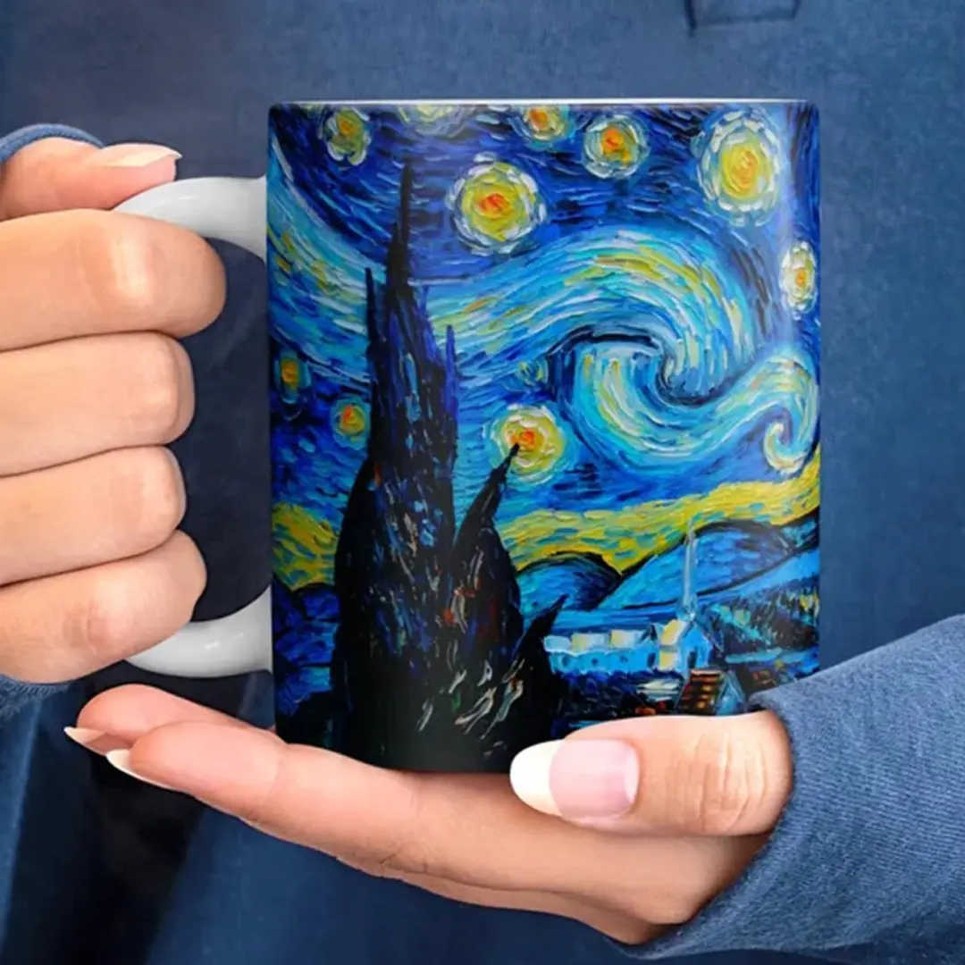 Van Gogh Sterrennacht Mok - 350ml - Blauw