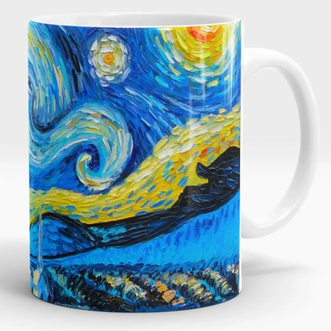 Van Gogh Sterrennacht Mok - 350ml - Blauw
