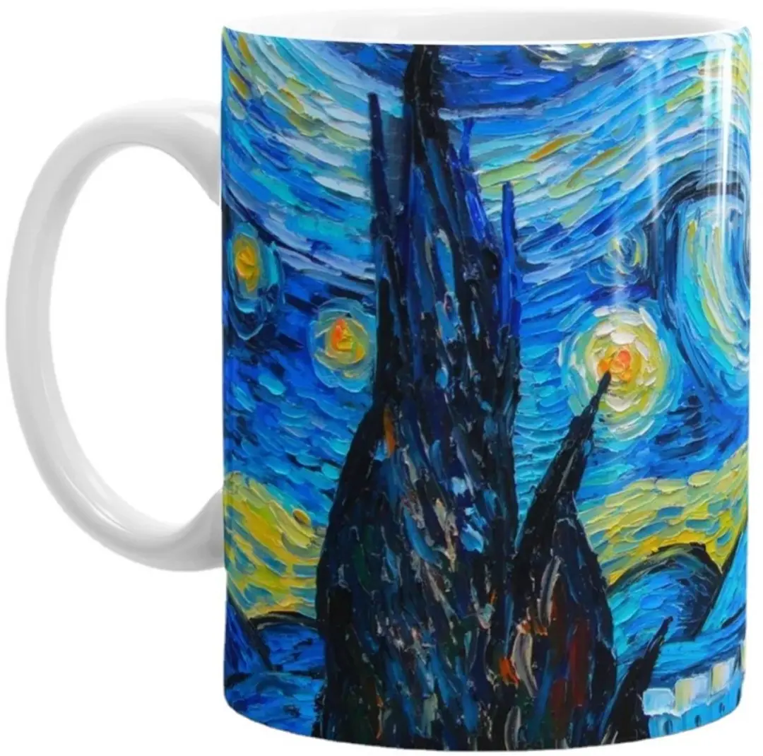 Van Gogh Sterrennacht Mok - 350ml - Blauw