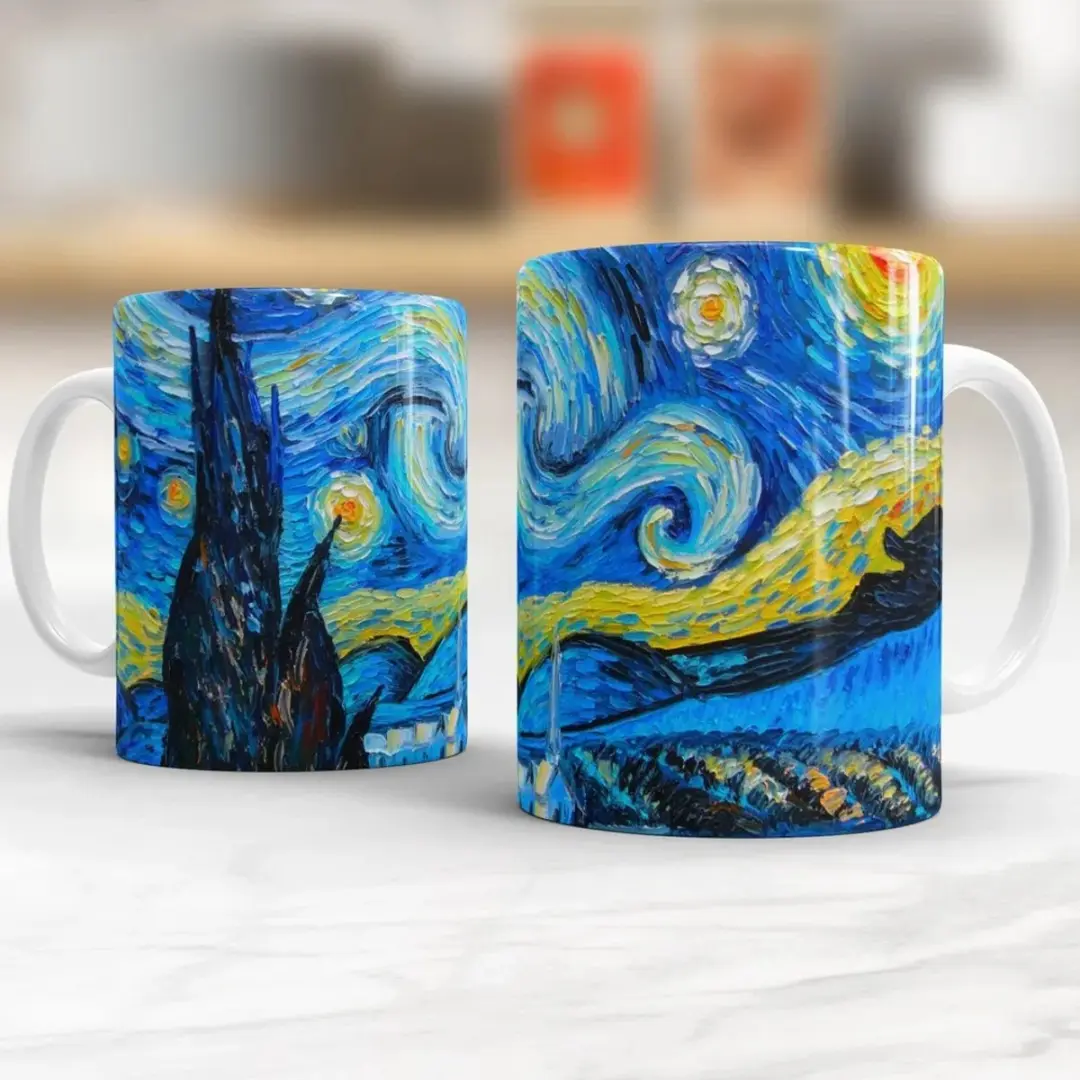 Van Gogh Sterrennacht Mok - 350ml - Blauw