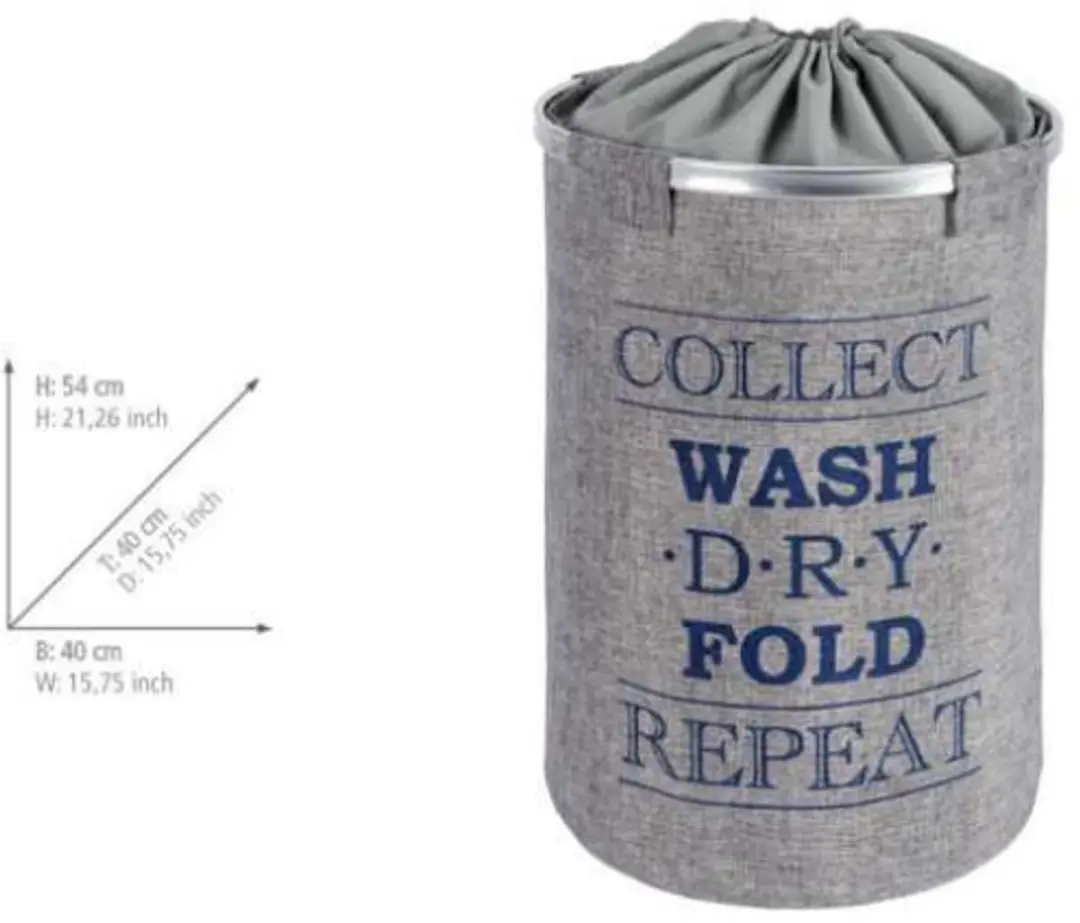 Wenko Ringo Wasmand 68L - 54x40x40cm - Grijs