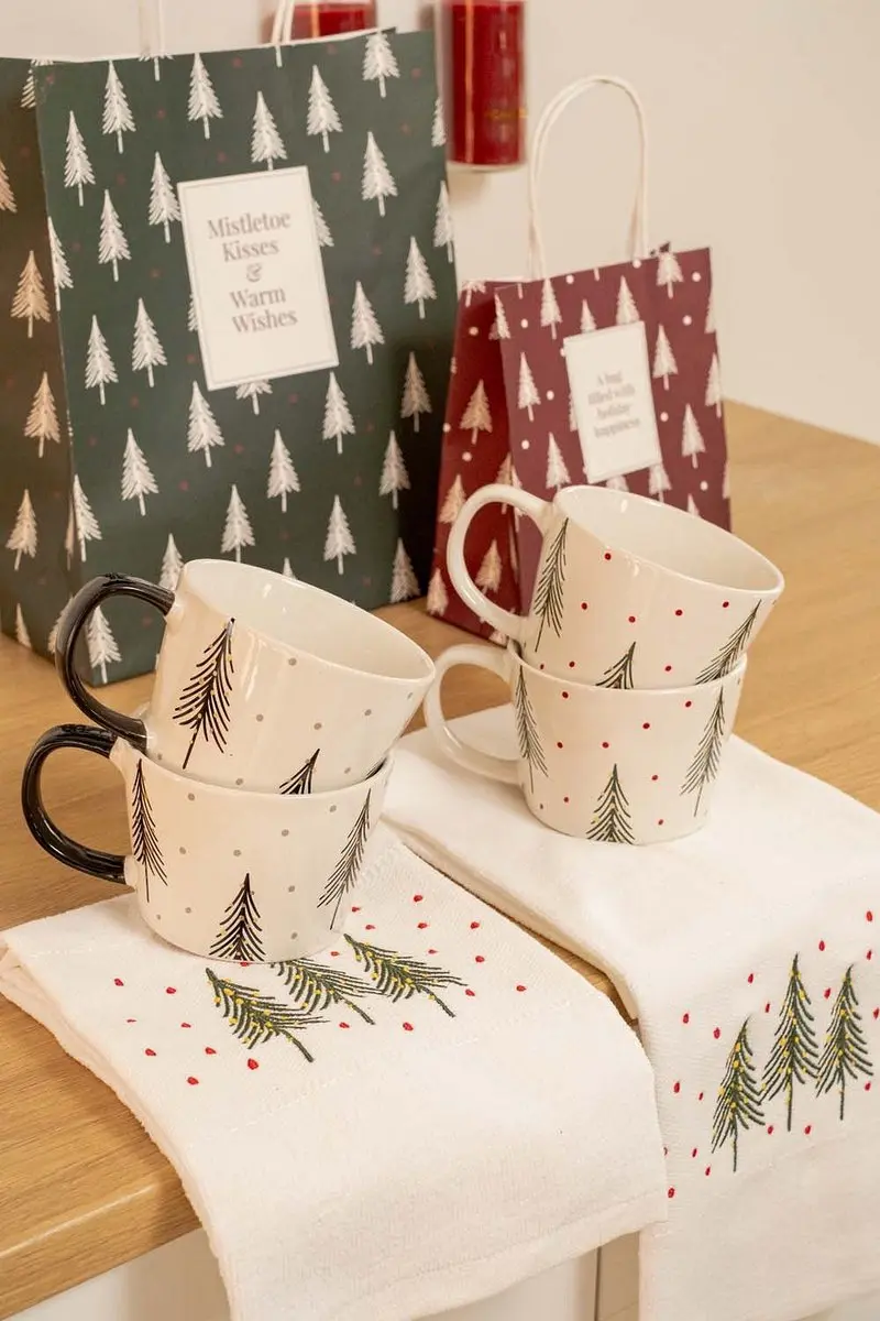 Home Society Kerst Mok - 250ml - Zwart/Wit