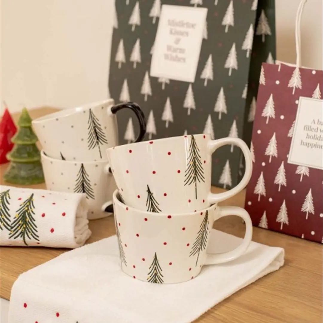 Home Society Kerst Mok - 250ml - Zwart/Wit