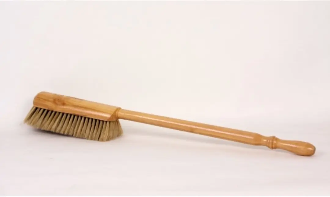 Handstoffer grijs/wit chinees haar 45cm
