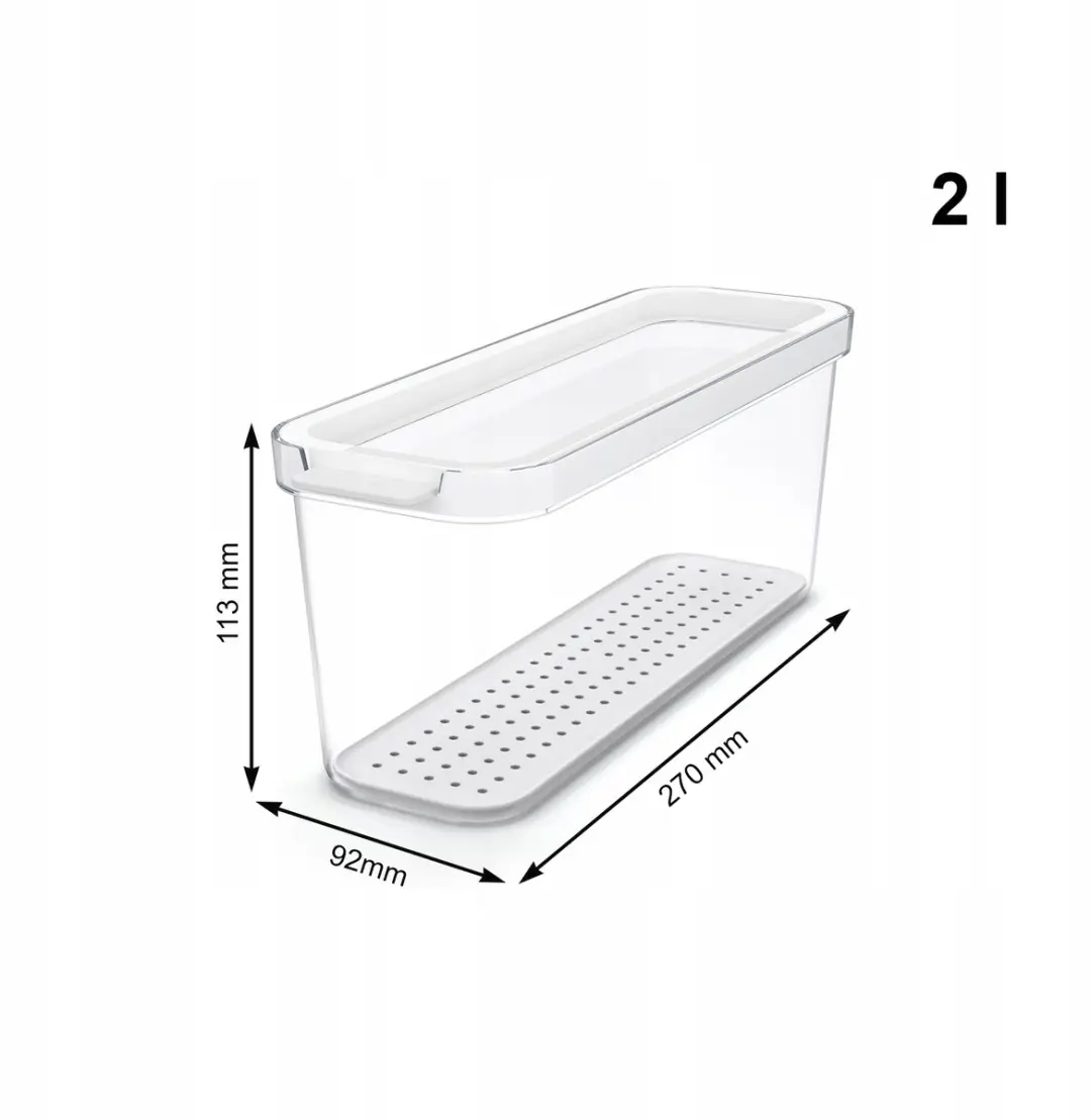 Rotho CAUMA R-1053501100 Koelkastorganizer 2L - Wit/Transparant