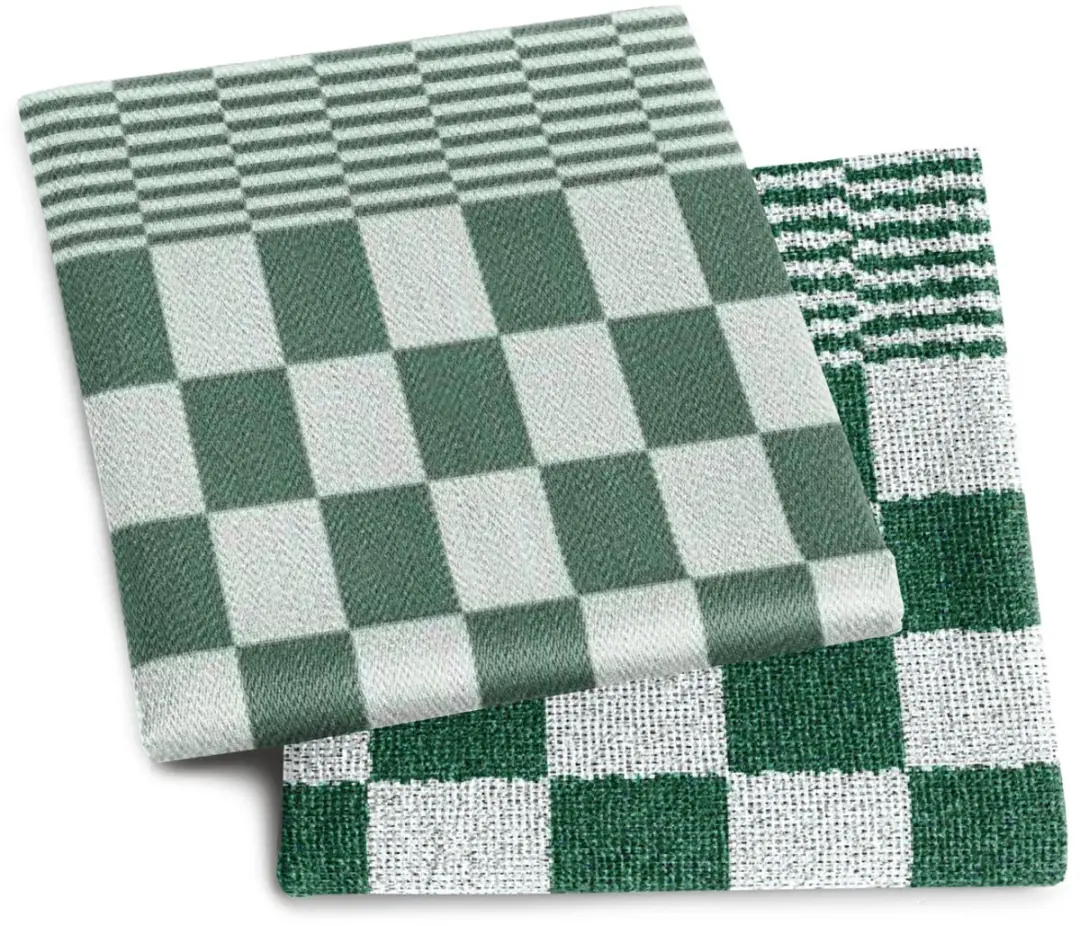 DDDDD Theedoeken & Keukendoeken Set - 4 Stuks - Geruit Groen