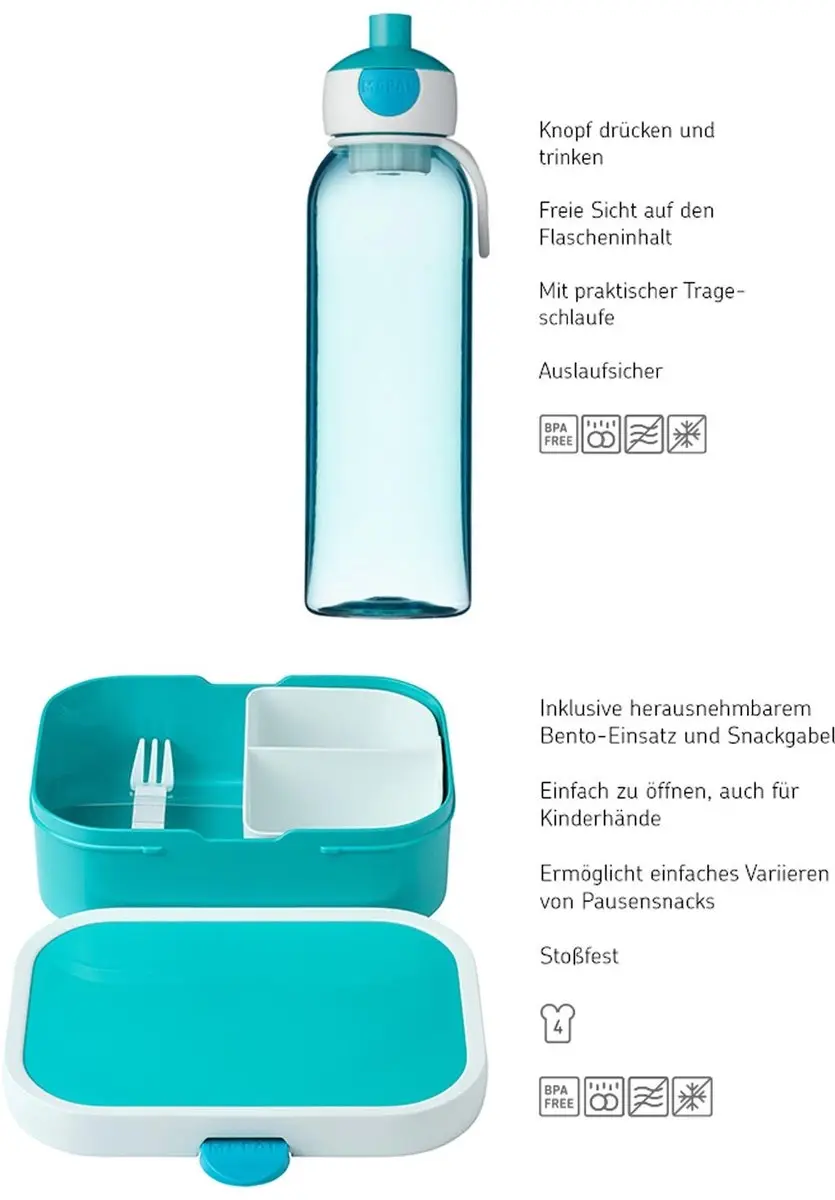 Mepal Campus Set 2-delig - 3 vakken - Türkis
