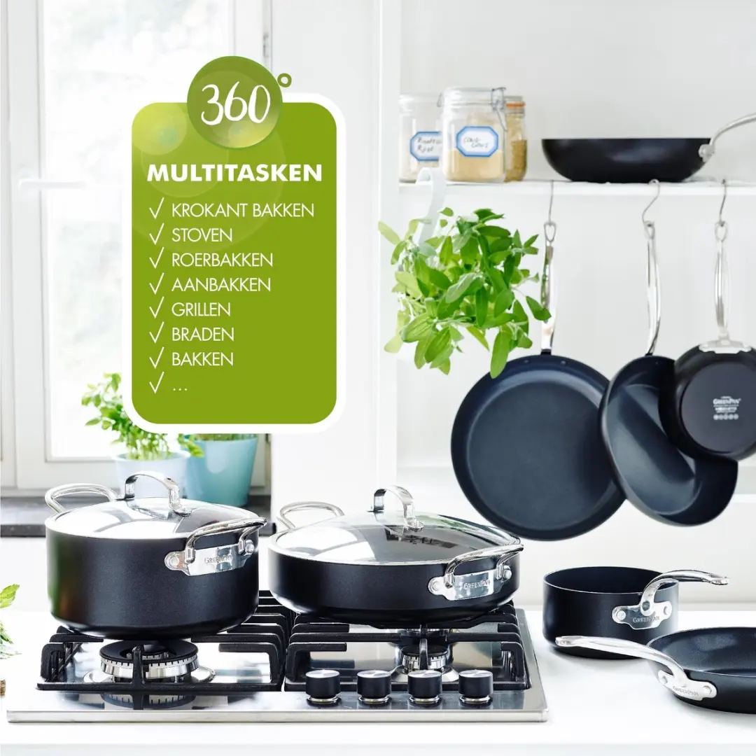 GreenPan Barcelona Wokpan 28cm - 3.7L - Zwart - afbeelding 6 van 6
