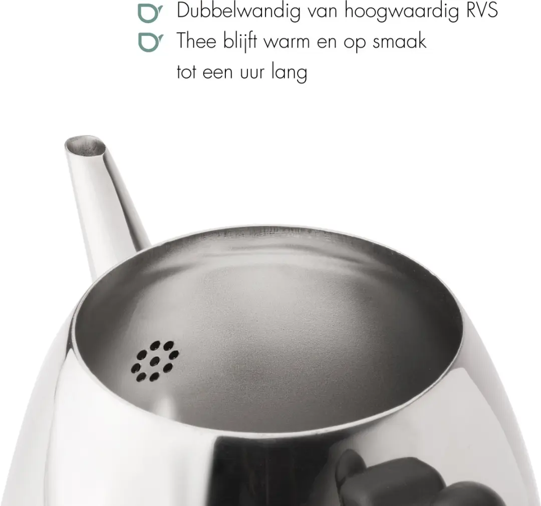 Bredemeijer Theepot Duet Classic 1,2L - Zwart - RVS