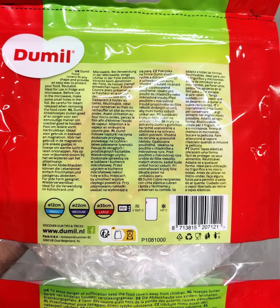 Dumil Afdekhoesjes S/M/L - 12 Stuks - Transparant
