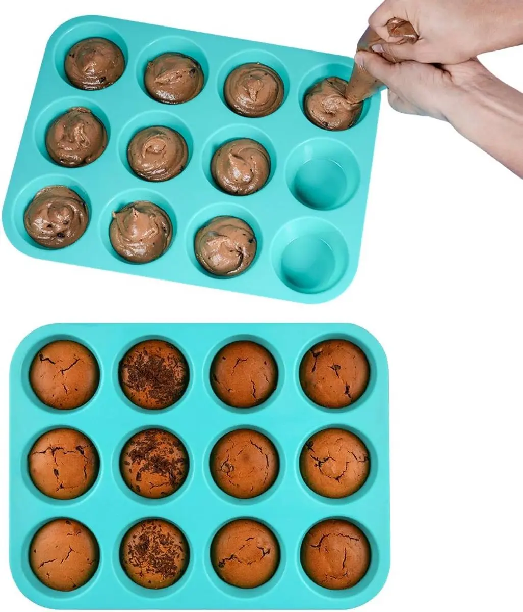 La Cucina Siliconen Muffinvorm 12 Stuks - Lichtblauw