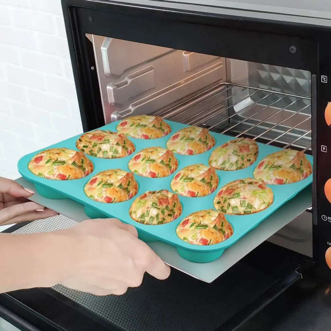La Cucina Siliconen Muffinvorm 12 Stuks - Lichtblauw