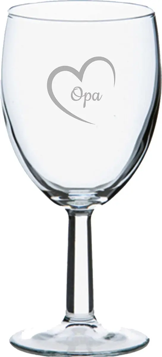 Royal Leerdam Opa met hartje Gegraveerd Wijnglas 24,5cl