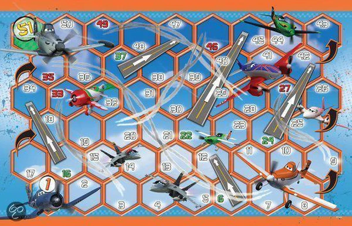 Jumbo Planes 2-in-1 Ludo Snakes & Ladders - 2-4 Spelers